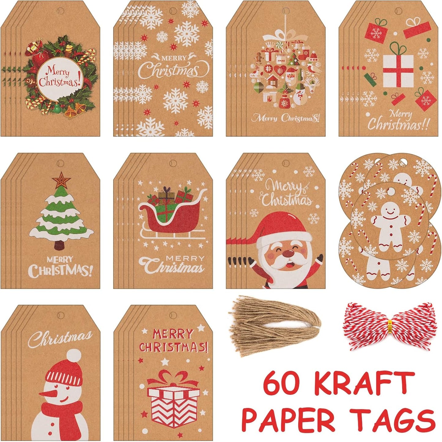 christmas 50-piece gift bags & tags set